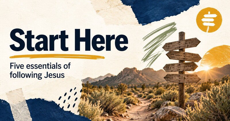 Start Here: Following Jesus. Cover art.